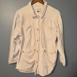 Anthropologie Pilcro Tamara Shirt Jacket Shacket Beige Size Large